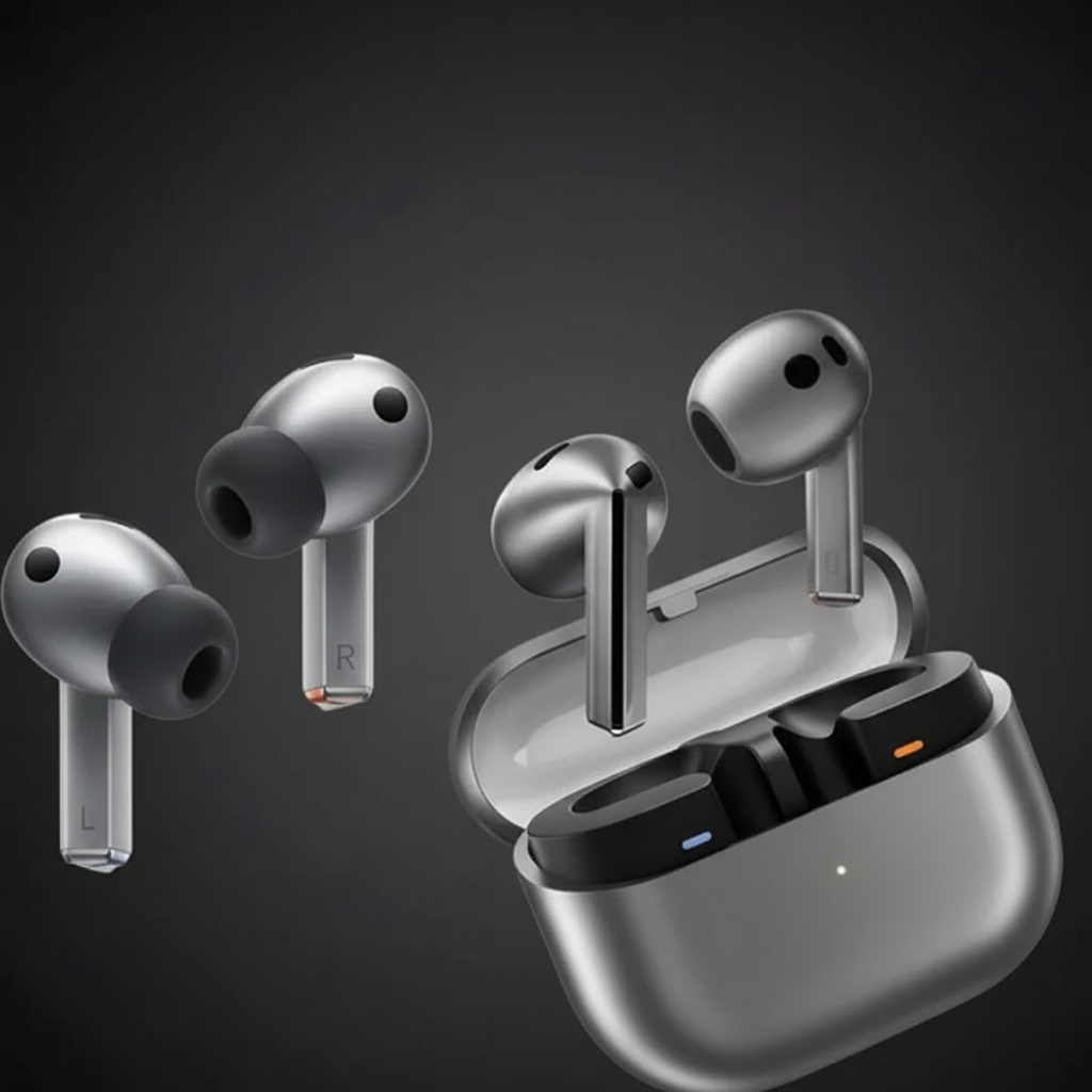 🎧 Buds3 Pro Wireless Earbuds – Premium Sound Quality 🔊 | Active Noise Cancellation 🚫🔉 | 30H Battery Life 🔋 | Bluetooth 5.3 📡 | IPX5 Waterproof 💧 | Metallic Silver Design ✨